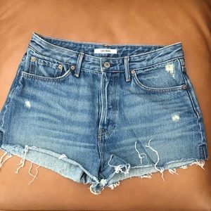 GRLFRND High Rise blue jean shorts!